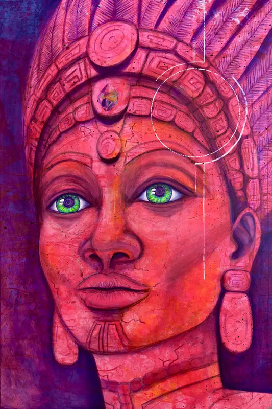 Mayan Wisdom 1 - Fine-Art Print auf Alu-Dibond mit Schattenfugenrahmen
